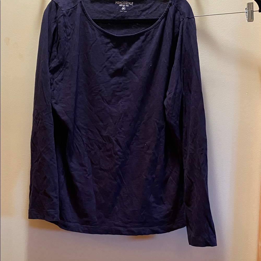 J. Crew Navy Long Sleeve Tee